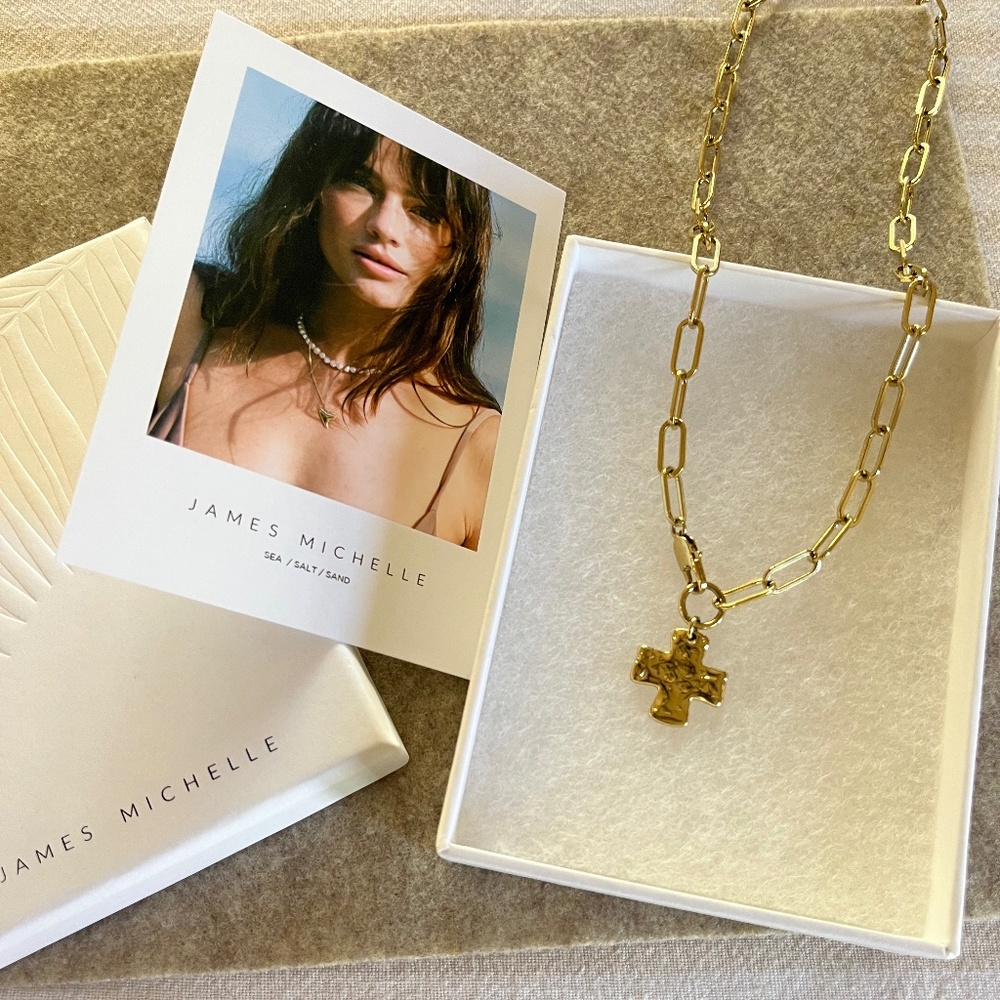 James Michelle Cross Chain Necklace 18” (Brand New)